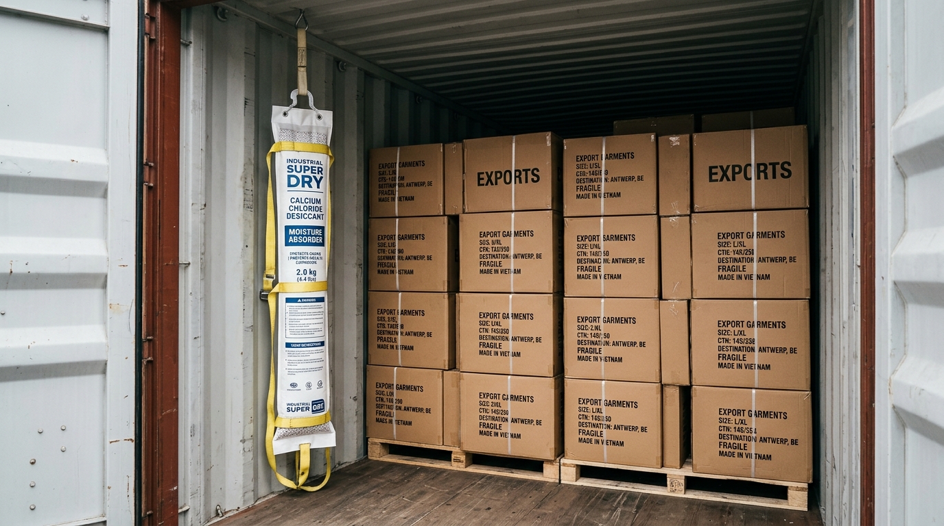 Super Dry container desiccant strip for shipping container moisture protection