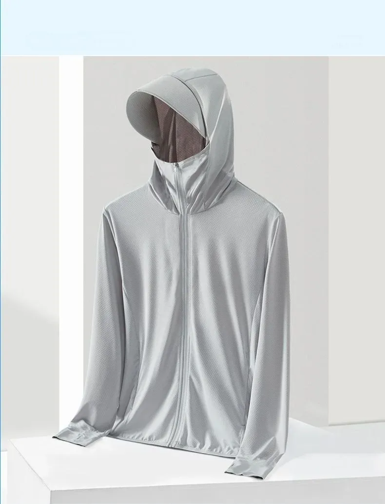 New Trendy Men's Ice Silk Sun Protection Jacket - Ultra-Thin Hooded Windbreaker UPF 50+